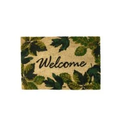 Wadiga Paillasson Coco Feuilles Vertes Welcome 60x40x1,5cm