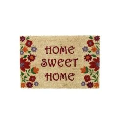 Wadiga Paillasson Coco Fleurs Multicolores Home Sweet Home 60x40x1,5cm