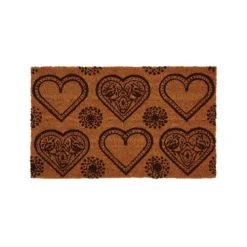 Aubry Gaspard Paillasson Coco Intérieur Extérieur 75 X 45 Cm 6 Coeurs