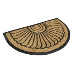 Casame Paillasson D'entrée Demi-lune En Coco Bouclée 45 X 75cm - Marron