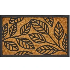 Wadiga Paillasson En Caoutchouc Et Fibres De Coco Feuilles 60x40cm
