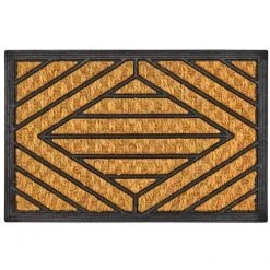 Wadiga Paillasson En Caoutchouc Et Fibres De Coco Losanges 60x40cm