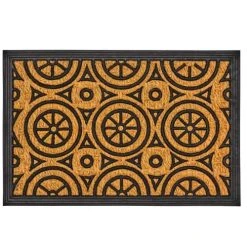 Wadiga Paillasson En Caoutchouc Et Fibres De Coco Ronds 60x40cm