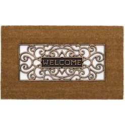 Unimasa Paillasson En Coco Et Caoutchouc Doré