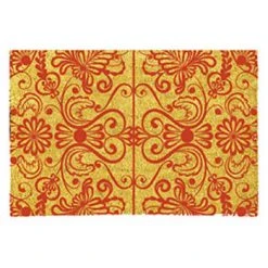 Wadiga Paillasson En Coco Motifs Volutes Rouges 70x40cm -Maisons Du Monde Boutique paillasson en coco motifs volutes rouges 70x40cm volutes 1