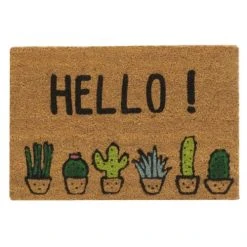 Aubry Gaspard Paillasson En Fibre De Coco 60 X 40 Cm Cactus Hello