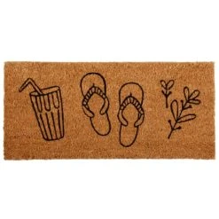 Maisons Du Monde Paillasson En Fibre De Coco Imprimé Beige Et Noir 55x25