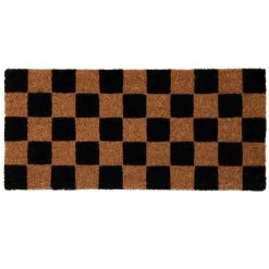 Maisons Du Monde Paillasson En Fibre De Coco Motifs à Carreaux Noirs Et Marrons 25x55