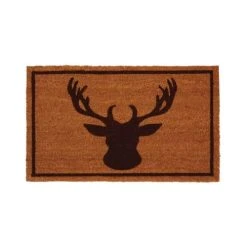 Aubry Gaspard Paillasson En Fibres De Coco TĂȘte De Cerf 75 X 45 Cm