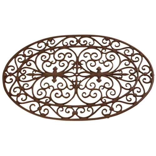 ESSCHERT DESIGN Paillasson Grille En Fonte Ovale 74x48cm 3 ESSCHERT DESIGN Paillasson Grille En Fonte Ovale 74x48cm
