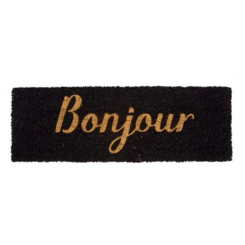 PRESENT TIME Paillasson Rectangulaire En Fibre De Coco 75x26 Cm Noir Et Beige 3 PRESENT TIME Paillasson Rectangulaire En Fibre De Coco 75x26 Cm Noir Et Beige