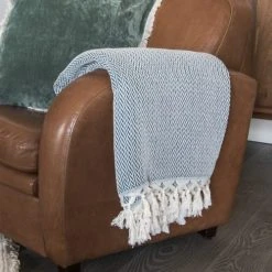 Febronie Plaid 130x170 Bleu Canard -Maisons Du Monde Boutique plaid 130x170 bleu canard 4