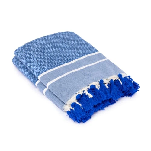 Febronie Plaid 130x170 Bleu Grec 4 Febronie Plaid 130x170 Bleu Grec – Image 2