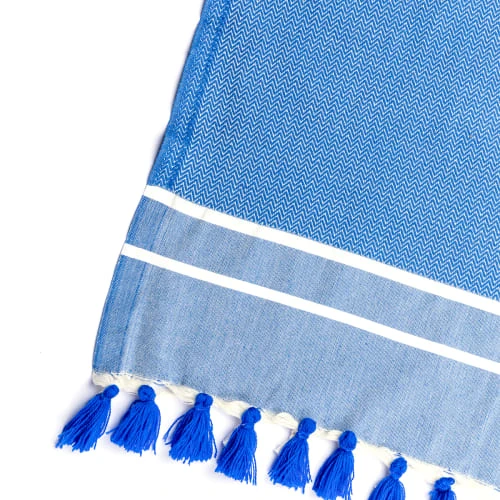 Febronie Plaid 130x170 Bleu Grec 5 Febronie Plaid 130x170 Bleu Grec – Image 3