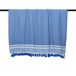 Febronie Plaid 130x170 Bleu Grec 11 Febronie Plaid 130x170 Bleu Grec -Maisons Du Monde Boutique plaid 130x170 bleu grec 3