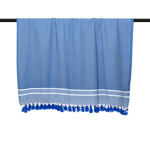 Febronie Plaid 130x170 Bleu Grec 6 Febronie Plaid 130x170 Bleu Grec – Image 4