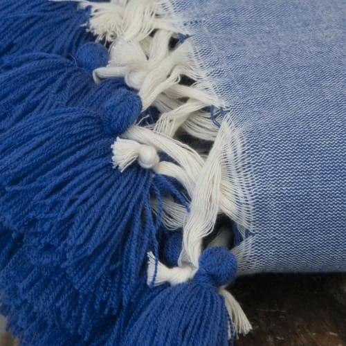 Febronie Plaid 130x170 Bleu Grec 7 Febronie Plaid 130x170 Bleu Grec – Image 5