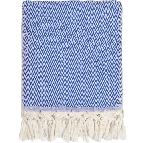 Febronie Plaid 130x170 Bleu Grec 4 Febronie Plaid 130x170 Bleu Grec – Image 2