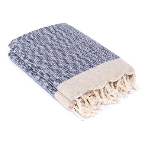 Febronie Plaid 130x170 Bleu Marine 4 Febronie Plaid 130x170 Bleu Marine – Image 2