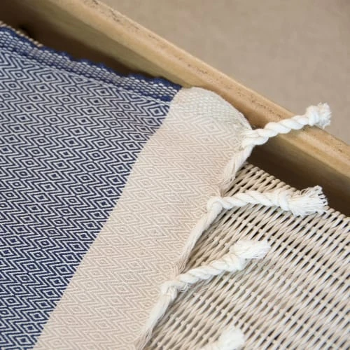 Febronie Plaid 130x170 Bleu Marine 7 Febronie Plaid 130x170 Bleu Marine – Image 5