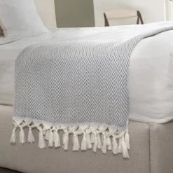 Febronie Plaid 130x170 Gris Chiné -Maisons Du Monde Boutique plaid 130x170 gris chine 5