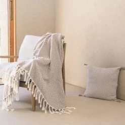 Febronie Plaid 130x170 Taupe Clair