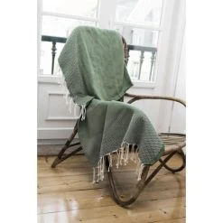 Febronie Plaid 130x170 Vert Kaki -Maisons Du Monde Boutique plaid 130x170 vert kaki 4