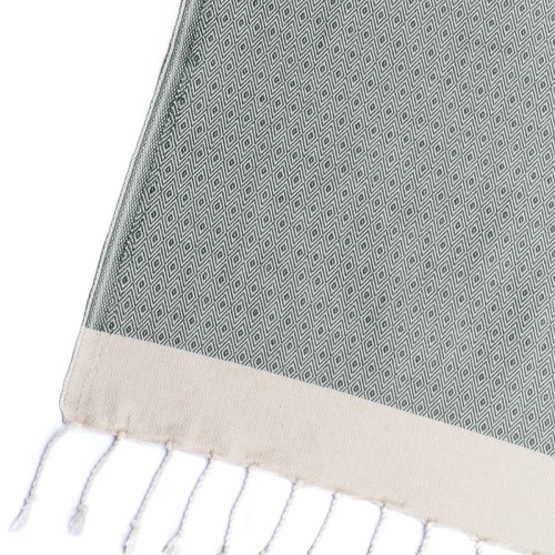 Febronie Plaid 130x170 Vert Kaki / écru 5 Febronie Plaid 130x170 Vert Kaki / écru – Image 3