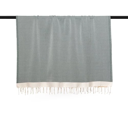 Febronie Plaid 130x170 Vert Kaki / écru 6 Febronie Plaid 130x170 Vert Kaki / écru – Image 4