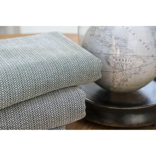 Febronie Plaid 130x170 Vert Kaki / écru 7 Febronie Plaid 130x170 Vert Kaki / écru – Image 5