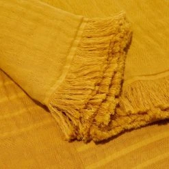 Madura Plaid 140x200 Cm Ocre En Coton Recyclé,Coton -Maisons Du Monde Boutique plaid 140x200 cm ocre en coton recycle coton 2