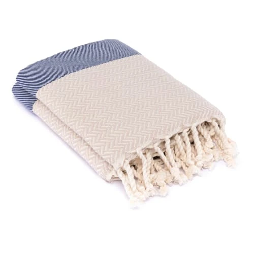 Febronie Plaid 160x250 Bleu Marine 4 Febronie Plaid 160x250 Bleu Marine – Image 2