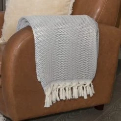 Febronie Plaid 160x250 Gris Chiné -Maisons Du Monde Boutique plaid 160x250 gris chine 4