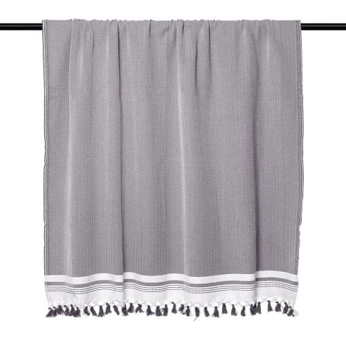 Febronie Plaid 160x250 Gris Moyen 5 Febronie Plaid 160x250 Gris Moyen – Image 3