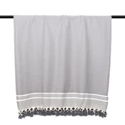 Febronie Plaid 160x250 Gris Moyen -Maisons Du Monde Boutique plaid 160x250 gris moyen 21