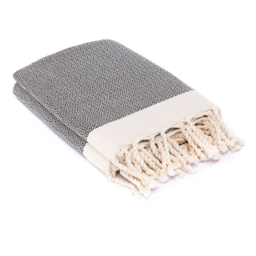 Febronie Plaid 160x250 Noir / écru 4 Febronie Plaid 160x250 Noir / écru – Image 2