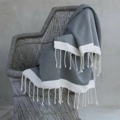 Febronie Plaid 160x250 Noir / écru