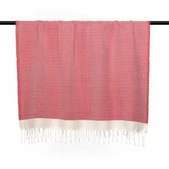 Febronie Plaid 160x250 Rouge / écru -Maisons Du Monde Boutique plaid 160x250 rouge ecru 3
