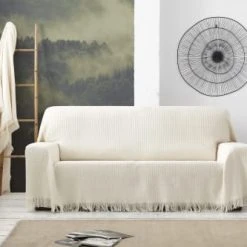 Eysa Plaid 2 Places Beige 180 Cm (Mesures Comptant Les Franges) -Maisons Du Monde Boutique plaid 2 places beige 180 cm mesures comptant les franges 2