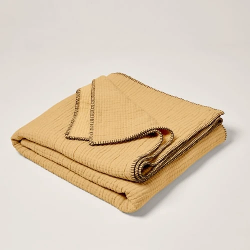 Madura Plaid 240x260 Cm Jaune Maïs Et Feston Noir 4 Madura Plaid 240x260 Cm Jaune Maïs Et Feston Noir – Image 2