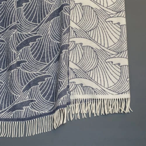 Maison Jean-Vier Plaid Bleu 130x186 6 Maison Jean-Vier Plaid Bleu 130x186 – Image 4