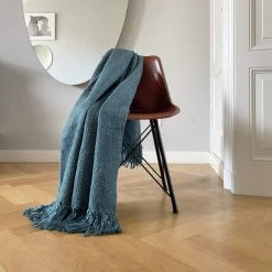 Malagoon Plaid Bleu Plomb Foncé 125x150