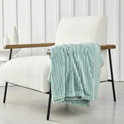 TODAY Plaid Cotelé Uni En Polyester Gris Anthracite 150X200 Cm -Maisons Du Monde Boutique plaid cotele uni en polyester vert 150x200 cm essential 2