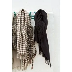 Brun De Vian-Tiran Plaid Doux En Laine Gris Foncé 140x200 Cm