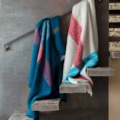 Brun De Vian-Tiran Plaid Doux Vaporeux En Laine Bleu Nuit 140x180 Cm