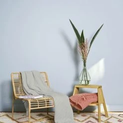 Magma Plaid En 100% Coton Lavé à Franges Nouées Taupe 170 X 130