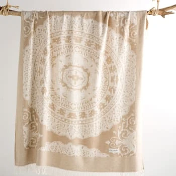 Guy Laroche Plaid En Coton Ocre 130x170 6 Guy Laroche Plaid En Coton Ocre 130x170 – Image 4