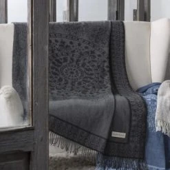 Naf Naf Plaid En Coton Beige 130x170 -Maisons Du Monde Boutique plaid en coton noir 130x170 marble