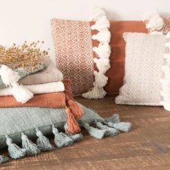 Maisons Du Monde Plaid En Coton Recyclé Bleu Céladon Avec Pompons 160x210 -Maisons Du Monde Boutique plaid en coton recycle bleu celadon avec pompons 160x210 1000 4 9 223418 1