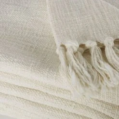 Maisons Du Monde Plaid En Coton Recyclé écru Avec Pompons 160x210 -Maisons Du Monde Boutique plaid en coton recycle ecru avec pompons 160x210 1000 15 3 223412 3